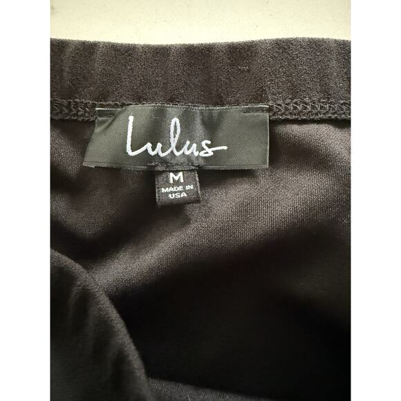 Lulus Short Sleeve Wide Leg Jumpsuit Knit Size M Black Boat Neck Casual Cocktail - Picture 7 of 8